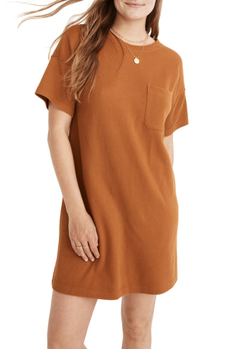 Madewell Rib T-Shirt Dress in Golden Pecan, Size Small