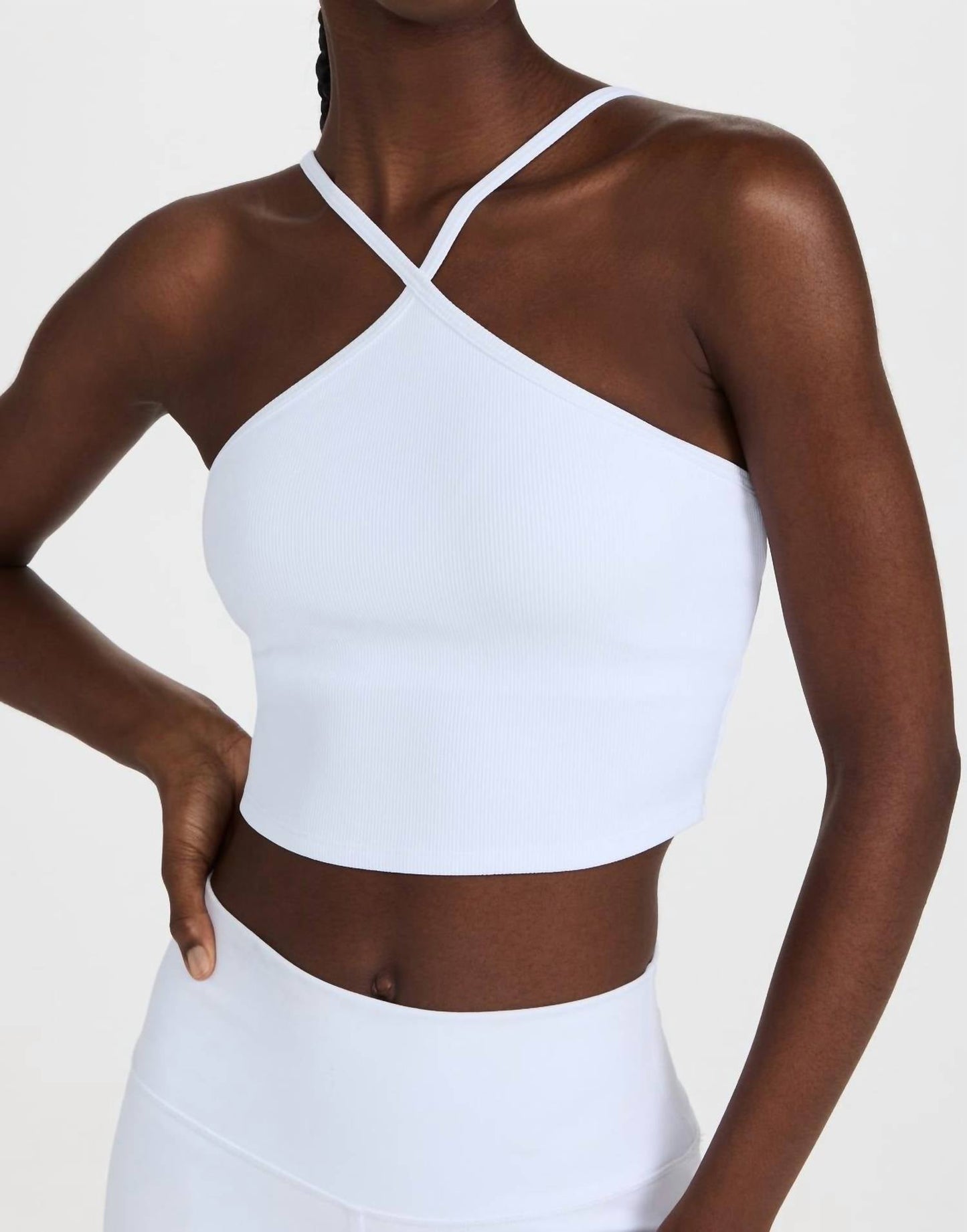 Alo Yoga - Goddess Ribbed Cross Crop Top