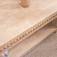 Modern Wood Coffee Table with Beaded Trim – 47" Rectangular