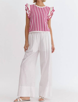 Entro - Striped Knit Top