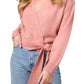 WAYF Davey Wrap Cardigan in Mauve  Size Small