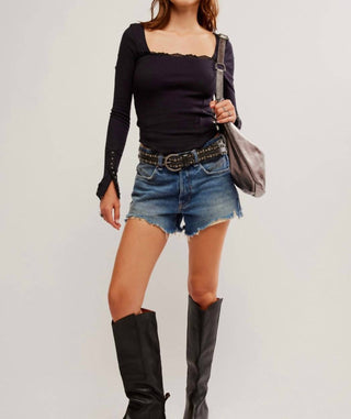 Free People - Cuff It Long-sleeve Square Neck Top