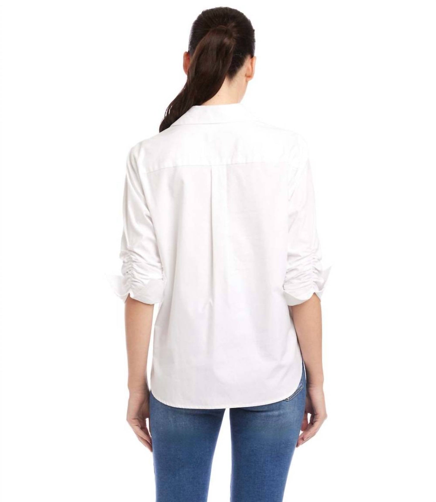 Karen Kane - Ruched Sleeve Button-Up Shirt