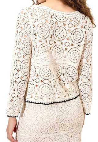 Apricot - Crochet Bell Sleeve Top
