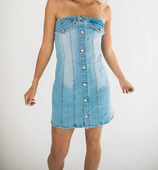 Falcon Park - Juliette Denim Strapless Mini Dress