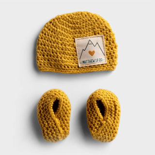 Demdaco - Faith Can Move Mountains Hat Booties Set