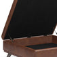 Owen XL Square Coffee Table Storage Ottoman - Distressed Saddle Brown