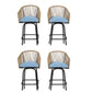 Outdoor Bar Stools Set of 4 with Armrests and Backrest