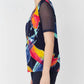 Frank Lyman - Patterned Mesh Scoop Neck Top