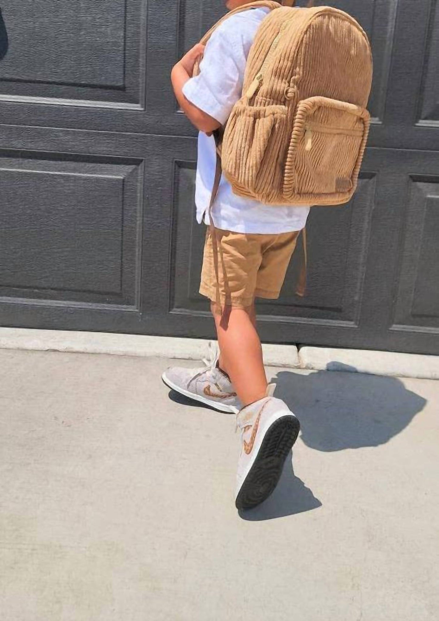 Big Little Wish - Boy's Camel Corduroy Mini Backpack