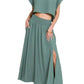 Trendsi - Zenana Heavy Woven Span Crop Tee & Skirt Set
