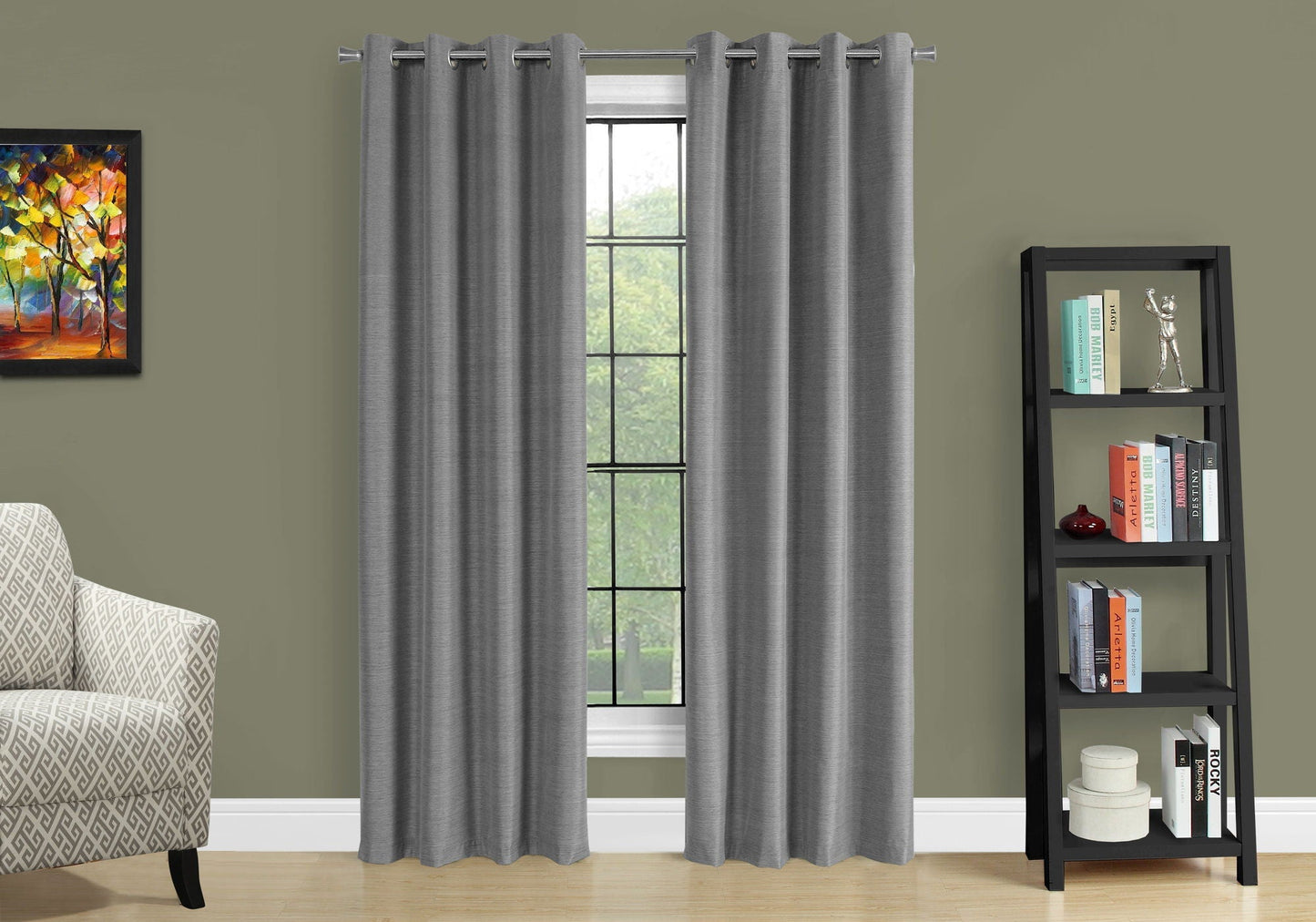 2 Pieces Set Room Darkening Curtain Panels with Grommet - Contemporary Style