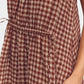 Amente - Front Shirring Gingham Cami Midi Dress