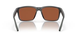 Costa Del Mar Mens Paunch Square Sunglasses Matte Smoke CrystalPolarized Green Mirrored 580G 57 mm