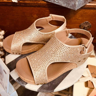 Corkys Footwear - Women's Carley Champagne Crystals Wedge