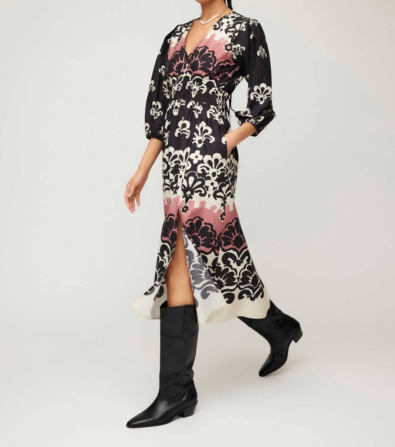 Fifteen Twenty - Lizbeth Shirred Waist Midi Dress