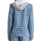 Elan - Plaid Long-Sleeve Layered Blazer Hoodie