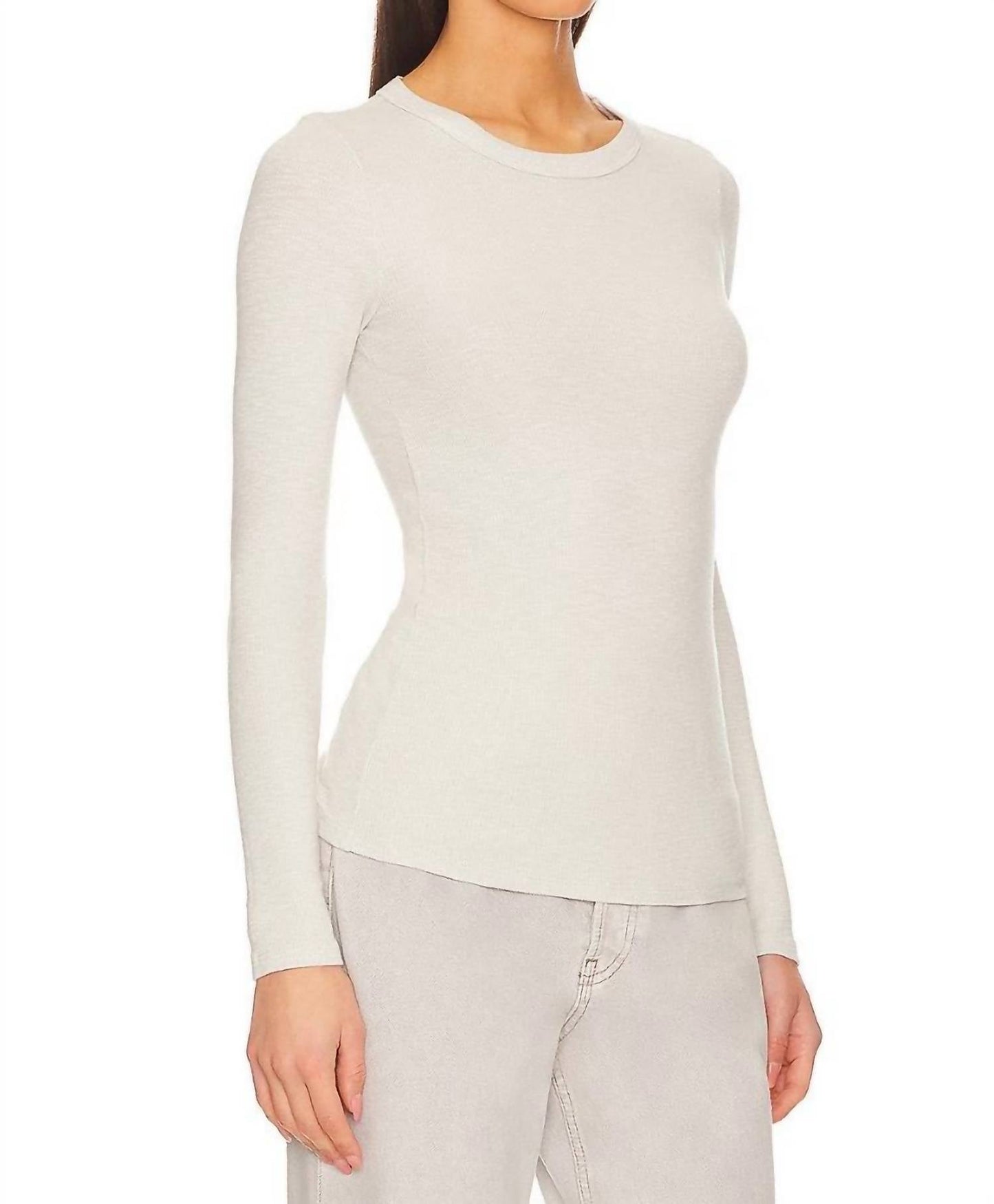 Enza Costa - Textured Rib Long Sleeve Crew Top