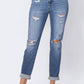 Judy Blue - High Waist Cuffed Destroyed Boyfriend Jean