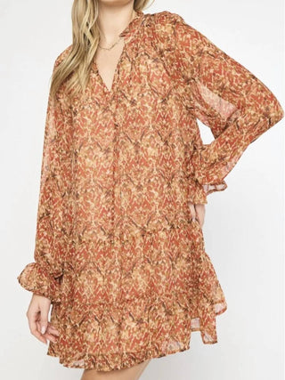 Entro - Print Long-sleeve Dress