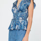 Current Air - Floral Pleated Sleeveless Blouse