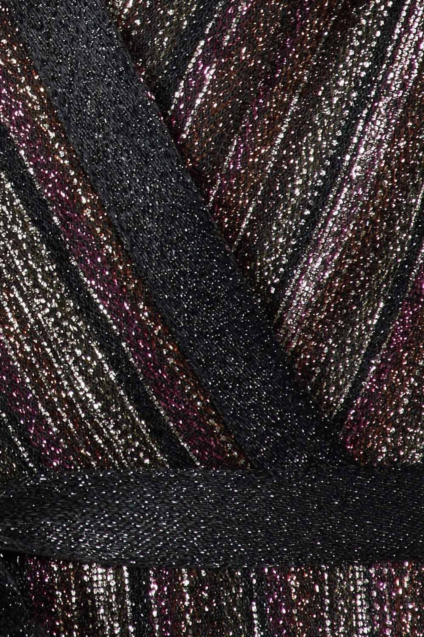 Aidan By Aidan Mattox - Sleeveless Piping Detail Tie Metallic Lurex Jumpsuit