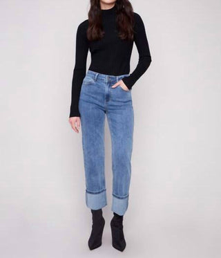 Charlie B - Wide Cuff Straight Leg Jean
