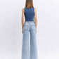 Flying Monkey - HIGH RISE DRAWSTRING WAISTBAND WIDE LEG JEANS