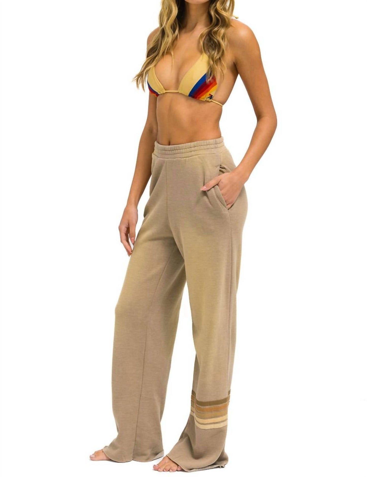 Aviator Nation - Rugby Stitch Wide Leg Pocket Sweatpant