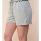 White Birch - High Waisted Washed Scuba Shorts