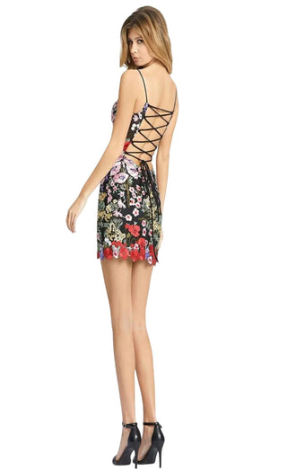 Mac Duggal - Floral Embroidered Mini Dress