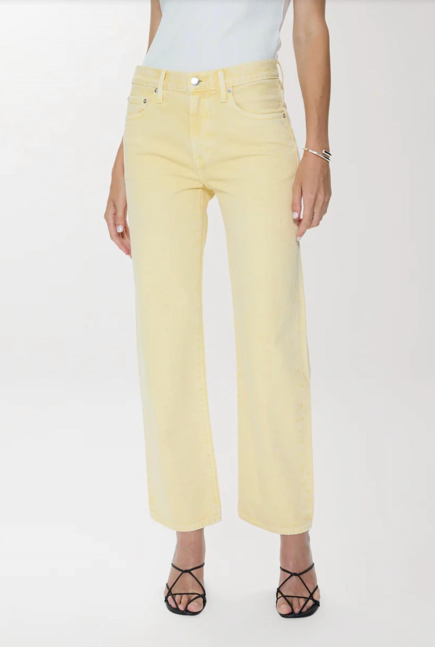 Pistola - Lexi Mid Rise Bowed Straight Jeans