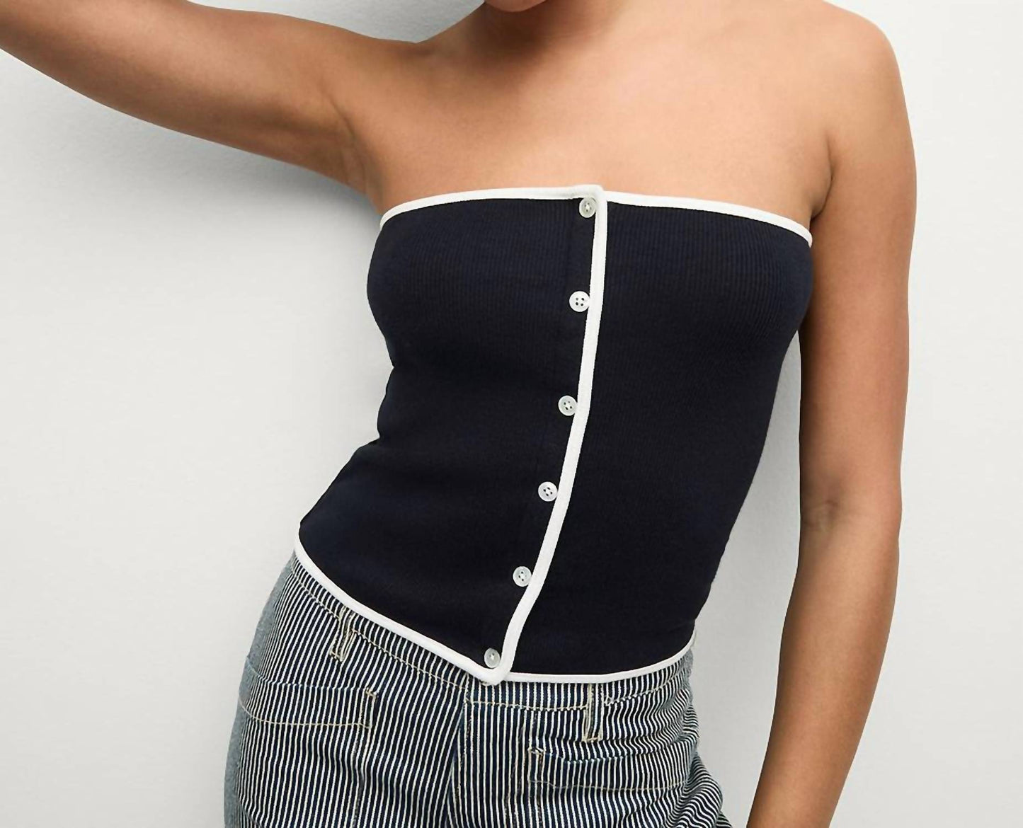 Veronica Beard - Valley Knit Strapless Top