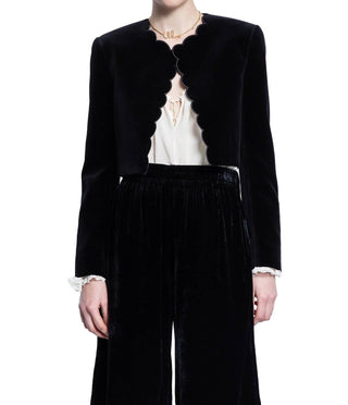 Chloe - Velvet Scalloped Jacket