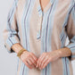 Billy T - Belize Stripe Roll Tab Sleeve Popover Shirt