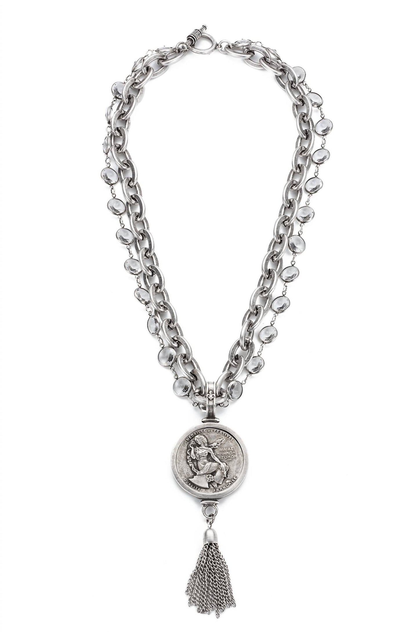 French Kande - Lourdes Chain with Swarovski, Festival Medallion and Tassel