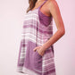 Very J - Comfy Striped Knit Mini Dress W/ Shorts Inside