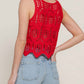 Active Basic - Women's Cotton Crochet Crop Tank Top
