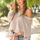 La Miel - Waffle V Neck Top
