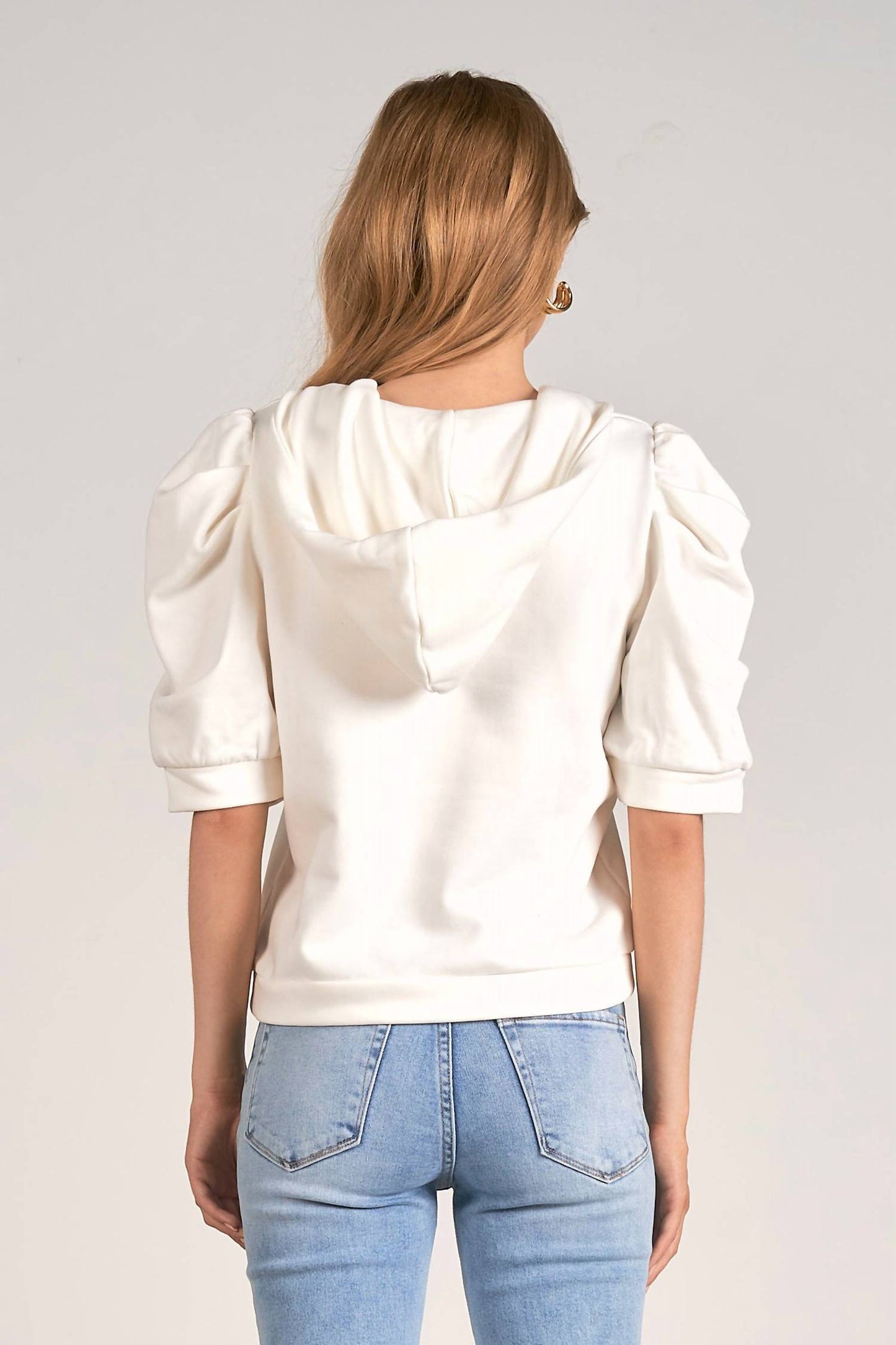 Elan - French Terry Puff Sleeve Hoodie