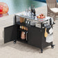 K&K 54.5 Inch Outdoor Kitchen Island with Stainless Steel Tabletop