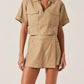 Astr - Deborah Linen Blend Safari Top