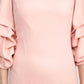 Alberto Makali - Boat Neck Gathered 3/4 Sleeve Column Slit Back Scuba Dress