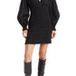 FRAME Smocked Long Sleeve Minidress in Noir  Size Large