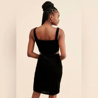 Afrm - Paradiso Cut Out Velvet Mini Dress