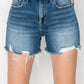 Trendsi - Risen High Rise Raw Hem Distressed Denim Shorts