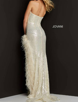 Jovani - Sequin Feather Gown