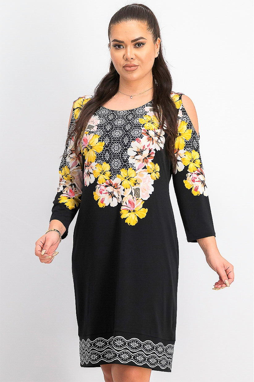 JM Collection Women's Bursting Bloom Sheath Dress  Black Size Small