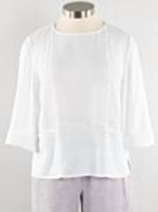 Habitat - White Linen/Cotton Pocket Pullover