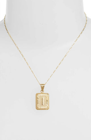 Bracha - Women's Initial Card Necklace - I